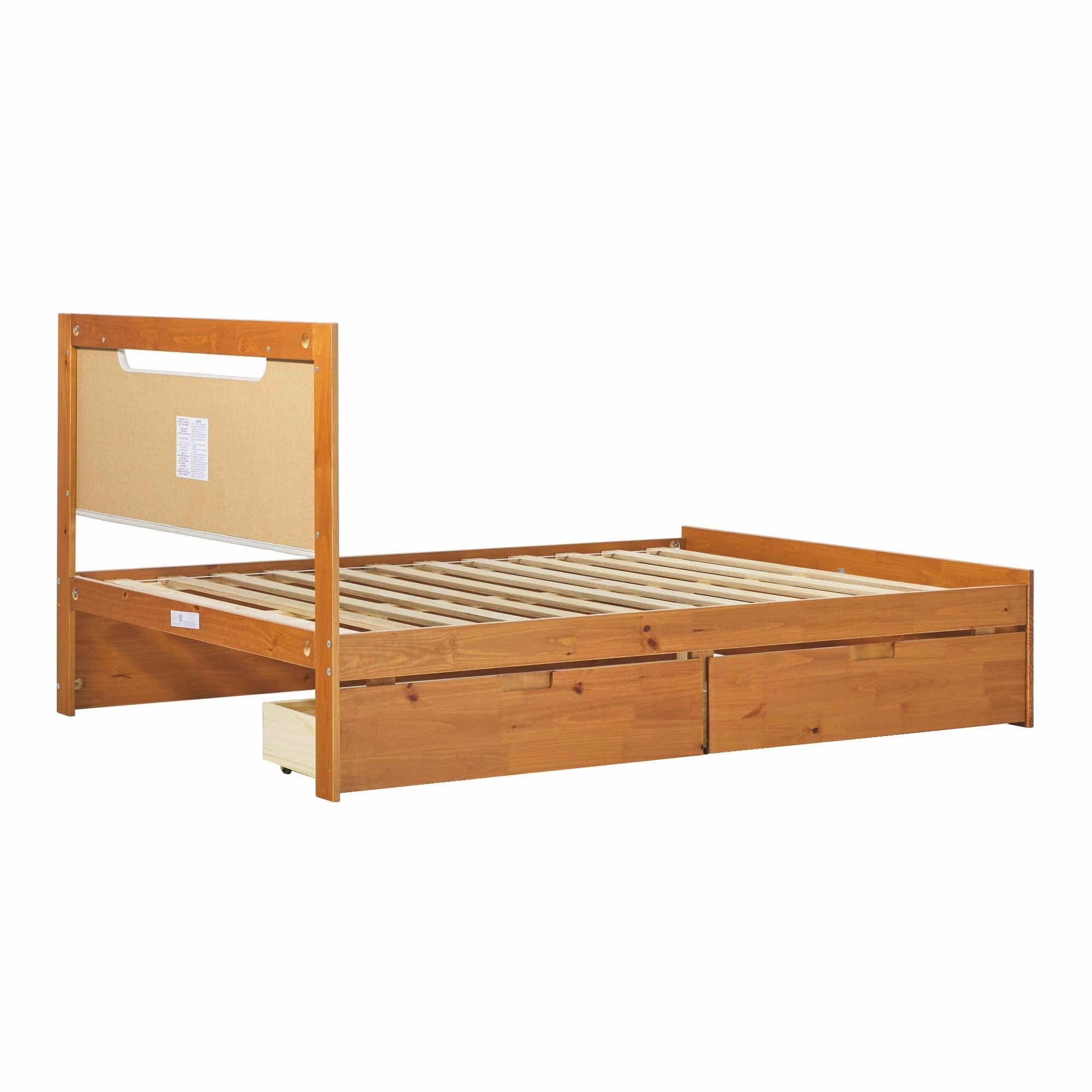 Walker Edison Mid Century Modern Solid Wood Storage Platform Bed