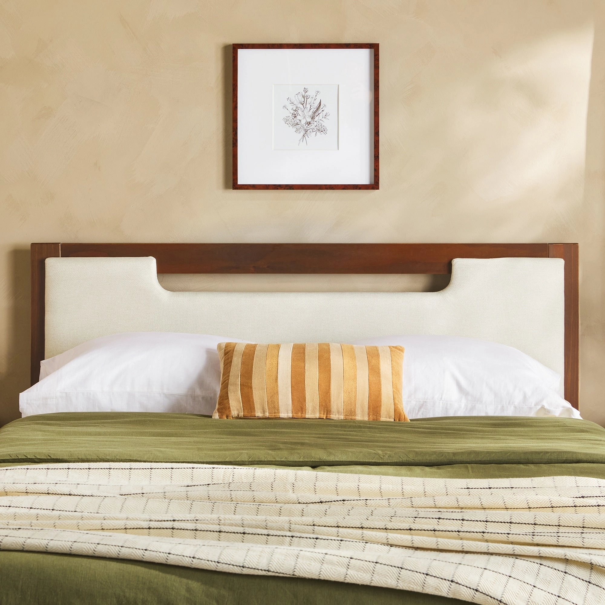 Walker Edison Mid Century Modern Solid Wood Storage Platform Bed