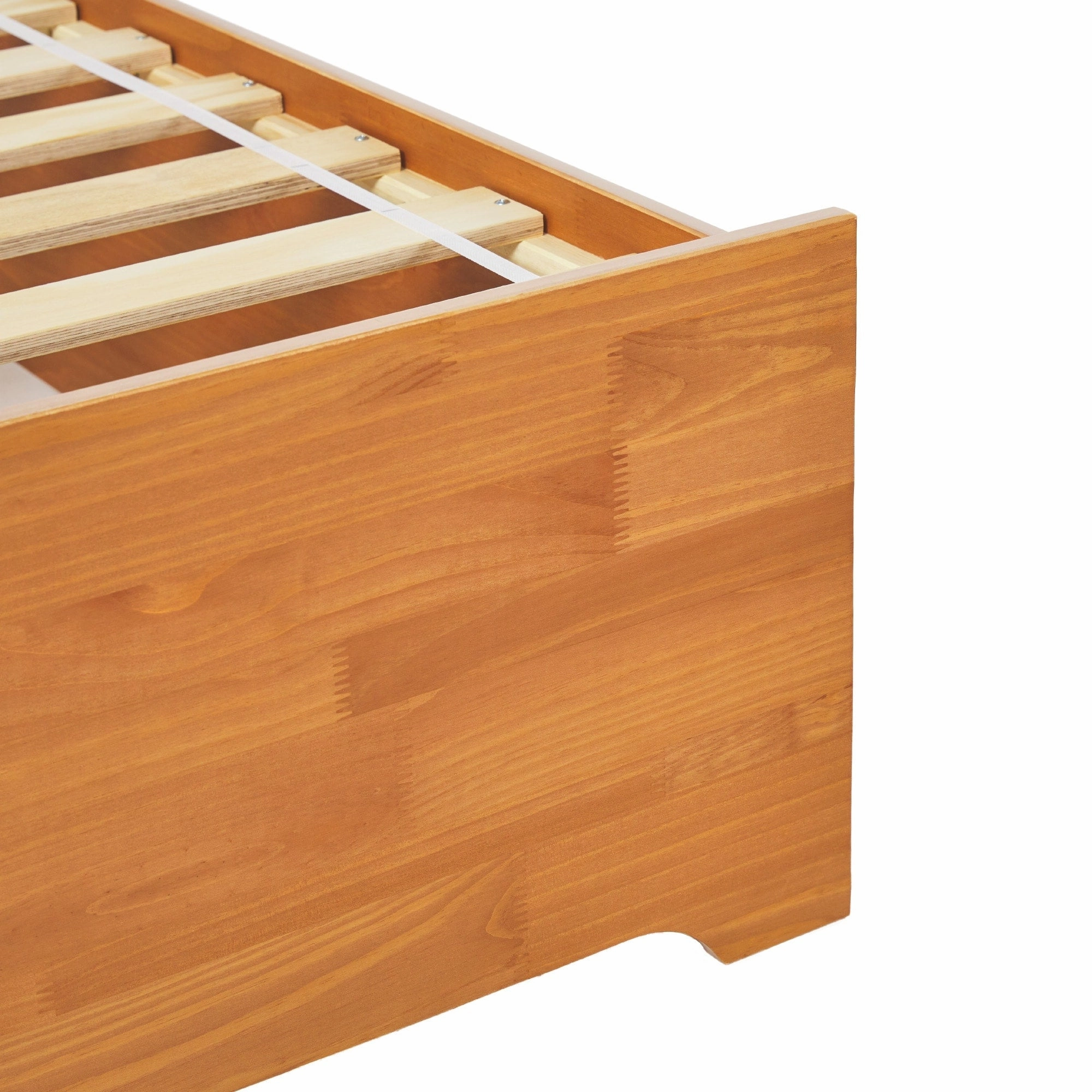 Walker Edison Mid Century Modern Solid Wood Storage Platform Bed