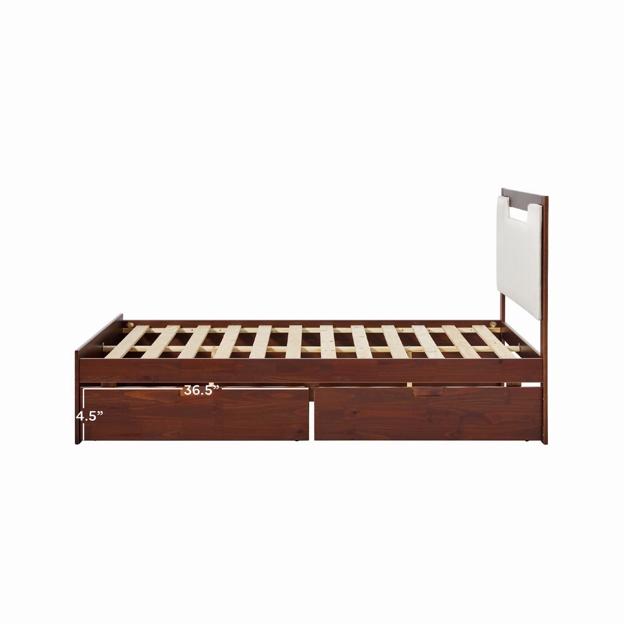 Walker Edison Mid Century Modern Solid Wood Storage Platform Bed