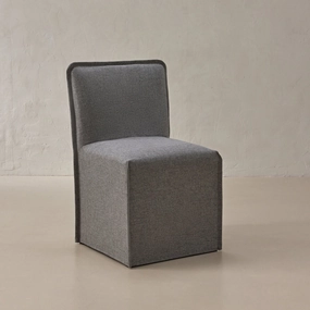 Washable Upholstered Dining Chair | 15 Back Height in Ash