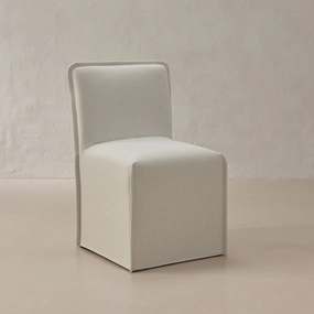 Washable Upholstered Dining Chair | 15 Back Height in Eggshell