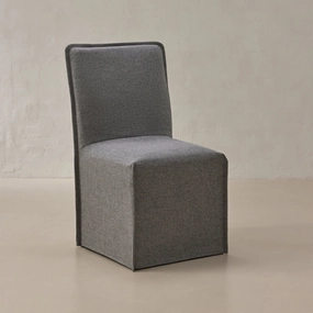 Washable Upholstered Dining Chair | 19 Back Height in Ash