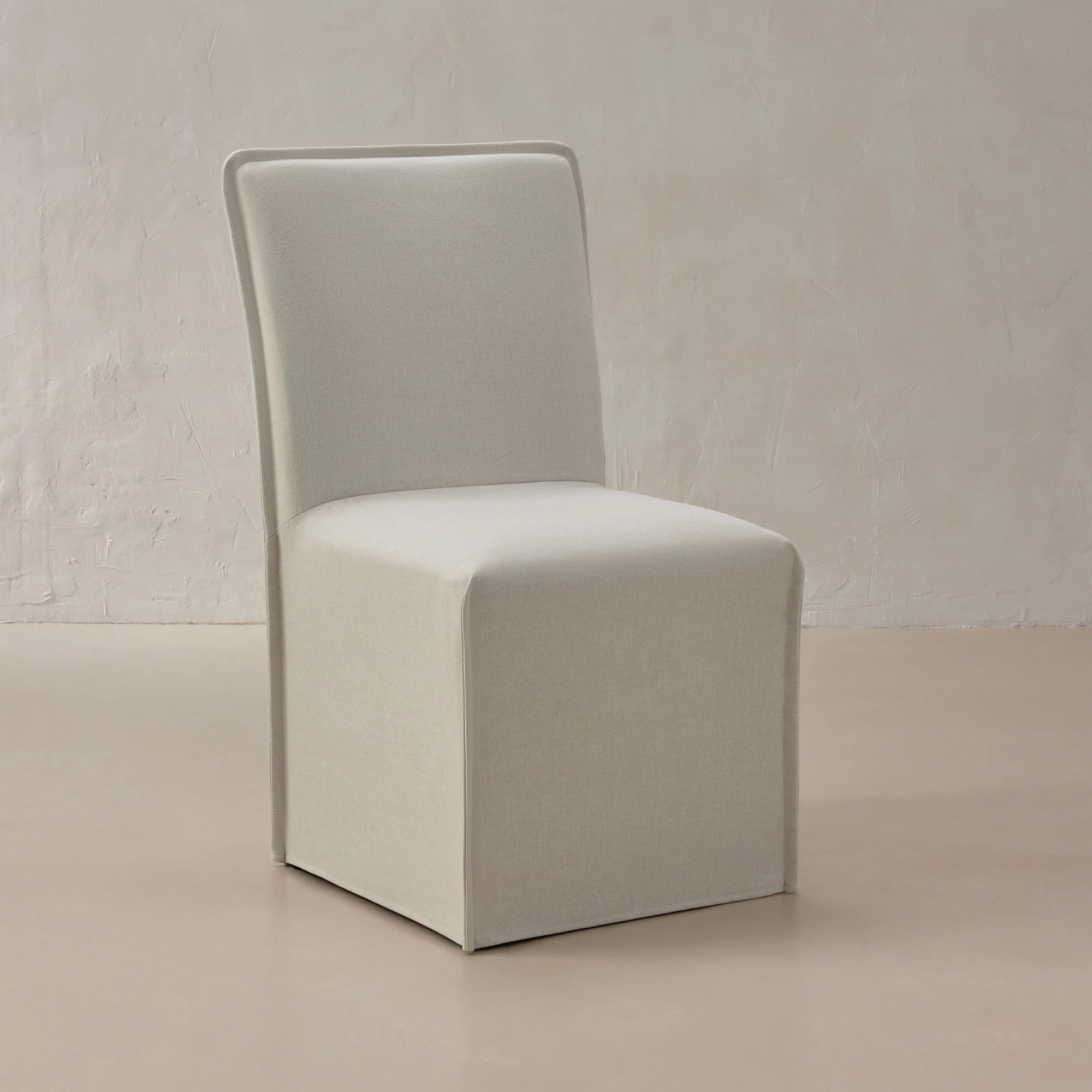 Washable Upholstered Dining Chair | 19 Back Height in Eggshell