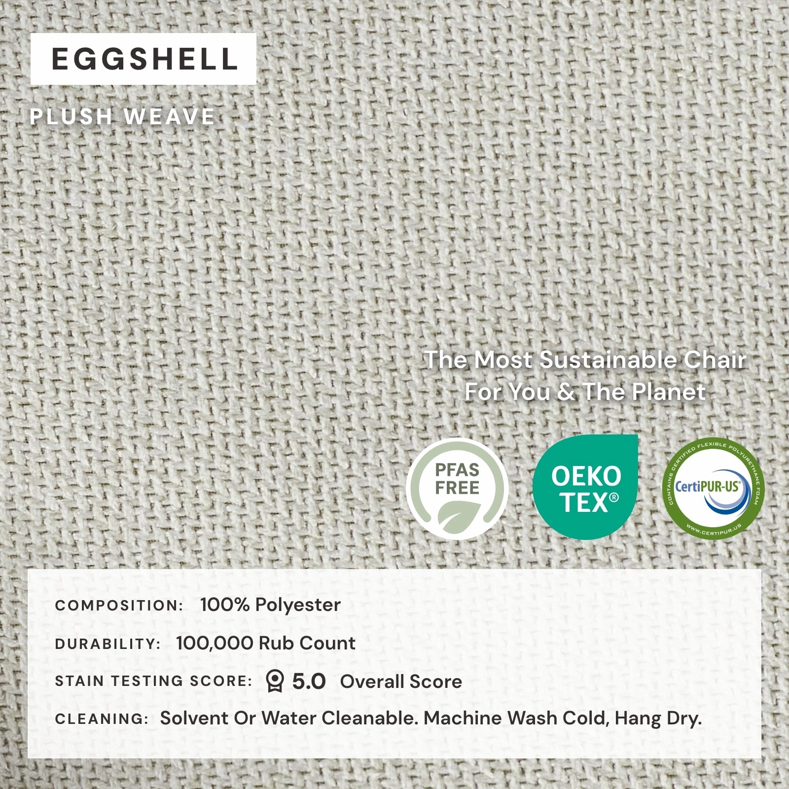 Washable Upholstered Dining Chair | 19 Back Height in Eggshell (Set of 2)