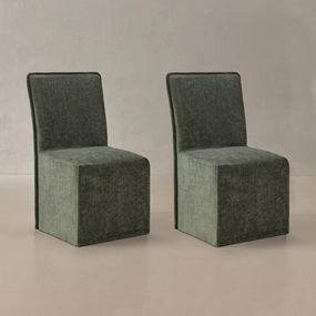 Washable Upholstered Dining Chair | 19 Back Height in Willow (Set of 2)
